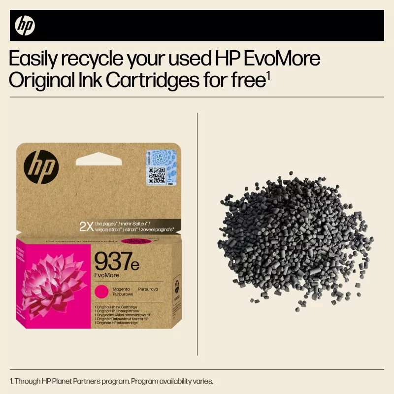 Cartucho de tinta original HP 937e EvoMore Magenta