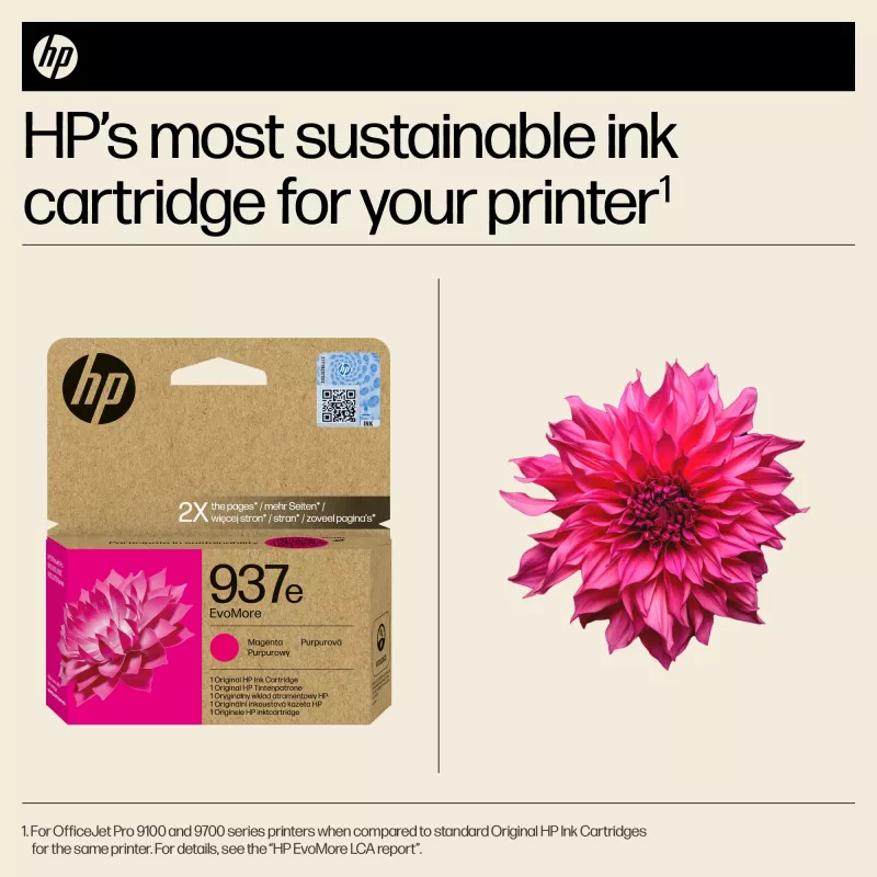Cartucho de tinta original HP 937e EvoMore Magenta