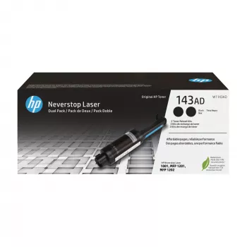 HP 143AD Pack doble Negro Original Neverstop Kit de recarga de tóner