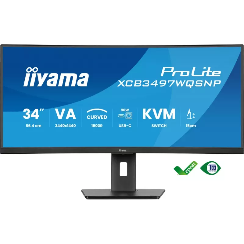 iiyama ProLite XCB3497WQSNP-B1 Monitor de ordenador 86,4 cm (34 inch) 3440 x 1440 píxeles UltraWide Quad HD LED Negro