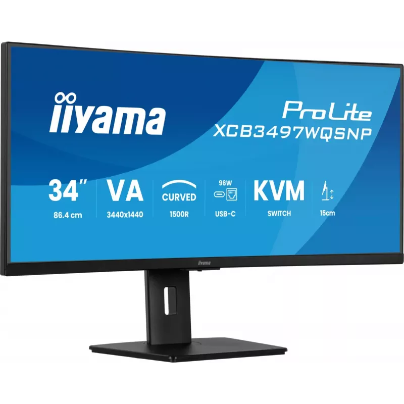 iiyama ProLite XCB3497WQSNP-B1 Monitor de ordenador 86,4 cm (34 inch) 3440 x 1440 píxeles UltraWide Quad HD LED Negro