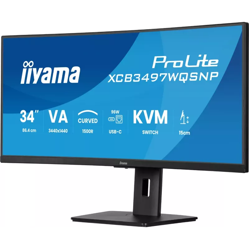 iiyama ProLite XCB3497WQSNP-B1 Monitor de ordenador 86,4 cm (34 inch) 3440 x 1440 píxeles UltraWide Quad HD LED Negro