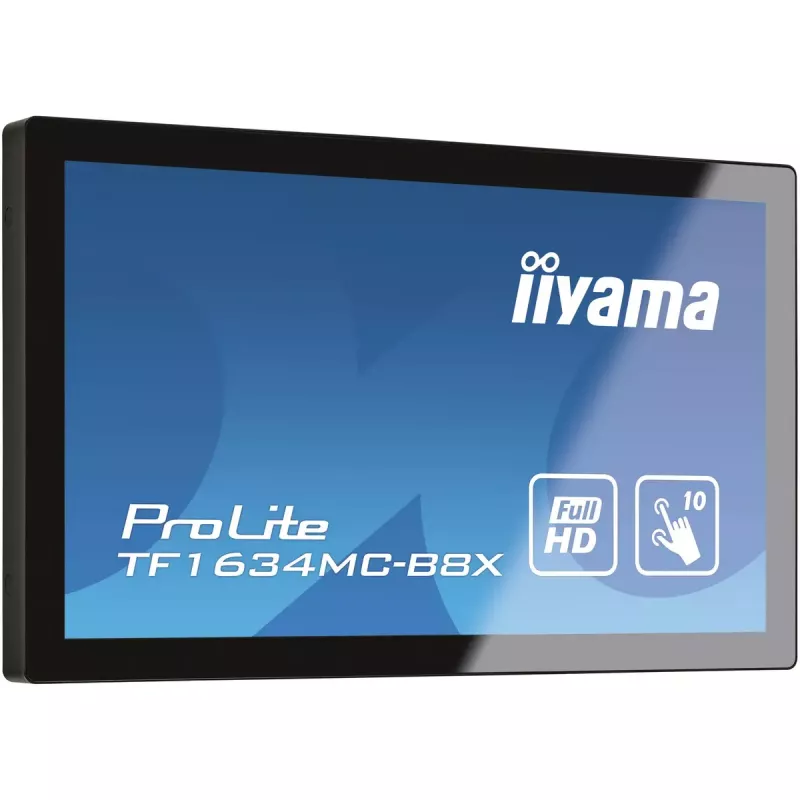 iiyama ProLite TF1634MC-B8X Monitor de ordenador 39,6 cm (15,6 inch) 1920 x 1080 píxeles Full HD LED Táctil Multiusuario Negro