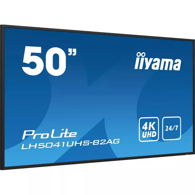 iiyama LH5041UHS-B2AG Pantalla de señalización pantalla publicitaria digital plana 127 cm (50 inch) LCD 500 cd/m² 4K Ultra HD negro 24/7