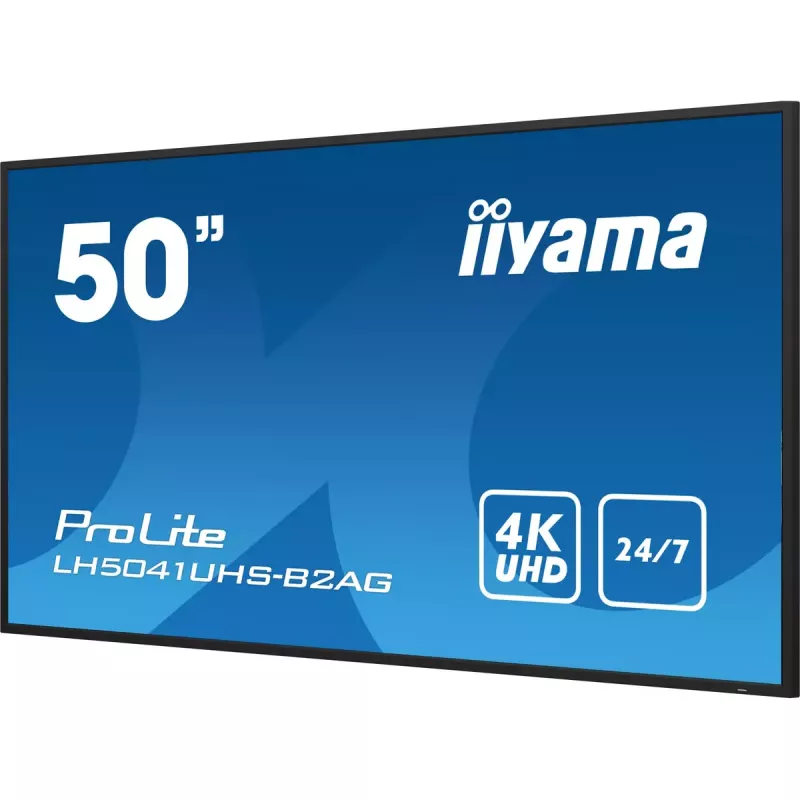 iiyama LH5041UHS-B2AG Pantalla de señalización pantalla publicitaria digital plana 127 cm (50 inch) LCD 500 cd/m² 4K Ultra HD negro 24/7