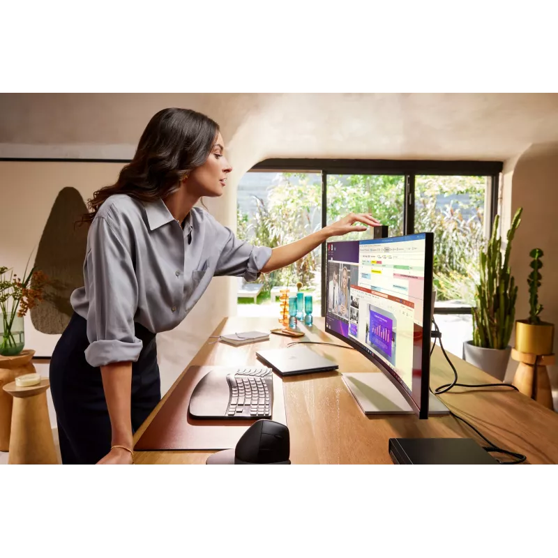 HP Series 7 Pro 34 inch Monitor de conferencia WQHD - 734pm, 86,4 cm (34 inch), 3440 x 1440 píxeles, Wide Quad HD, LCD, 5 ms, negro, plata