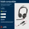 HP Poly Blackwire 5220 Auriculares estéreo USB-C + conector jack de 3,5 mm + adaptador USB-C/A