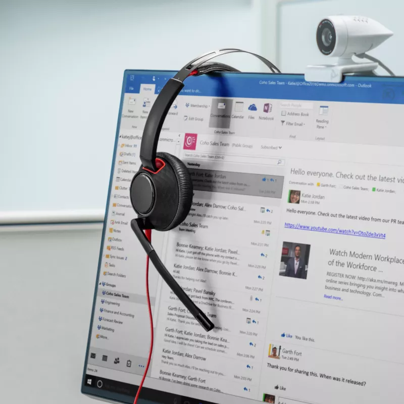 HP Poly Blackwire 5220 Auriculares estéreo USB-C + conector jack de 3,5 mm + adaptador USB-C/A