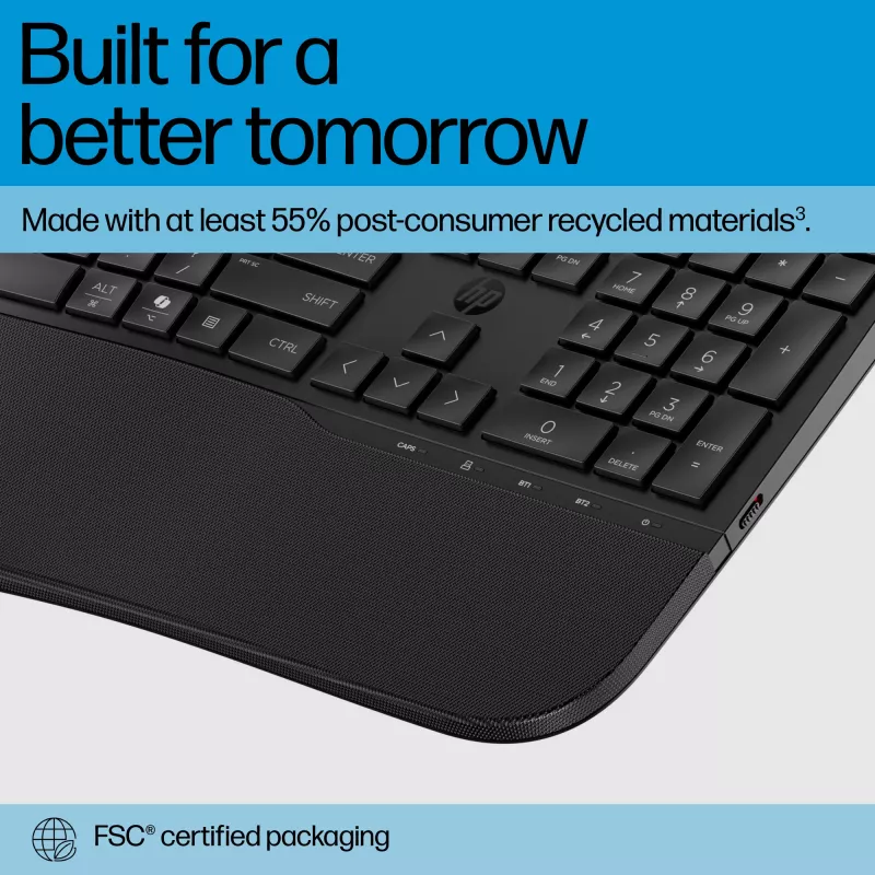 HP 685 Comfort Teclado de doble modo Tamaño completo Inalámbrico Bluetooth Membrana