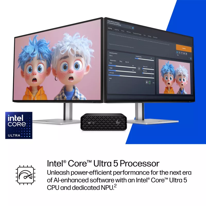 HP Z2 G1i Intel Core Ultra 5 245 16 GB DDR5-SDRAM NVIDIA RTX A400 Windows 11 Pro Mini PC Workstation Workstation de IA, PC de IA