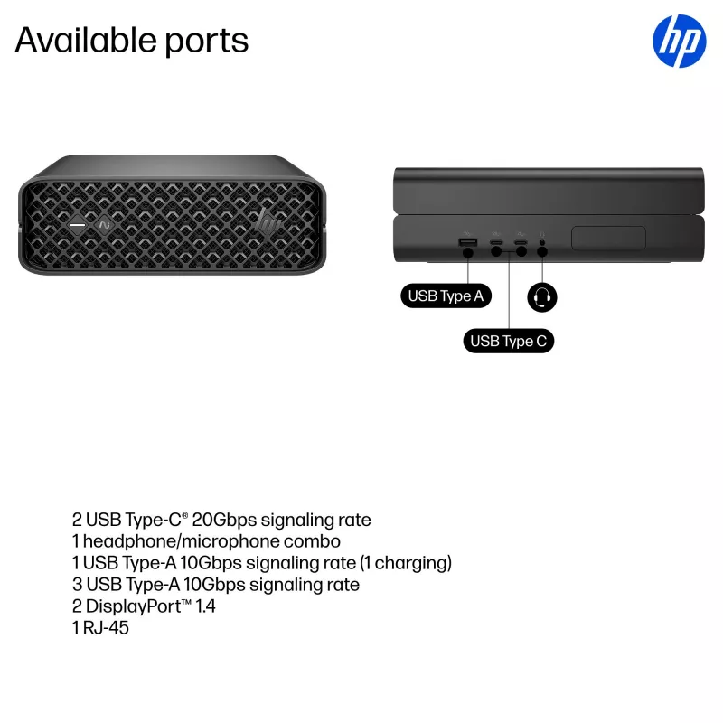HP Z2 Mini G1i A40LPET estación de trabajo AI mini PC, Intel Core Ultra 7 265K, 32 GB RAM, 1 TB SSD, NVIDIA RTX 2000 Ada 16 GB, Wi-Fi 7, Windows 11 Pro