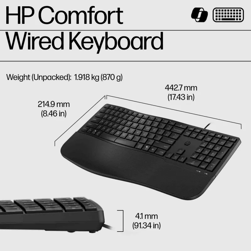 Teclado con cable HP 480 Comfort