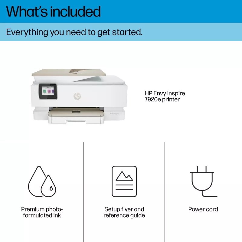 HP ENVY Inspire 7920e impresora multifunción inalámbrica en color, Instant Ink; copiadora, escáner
