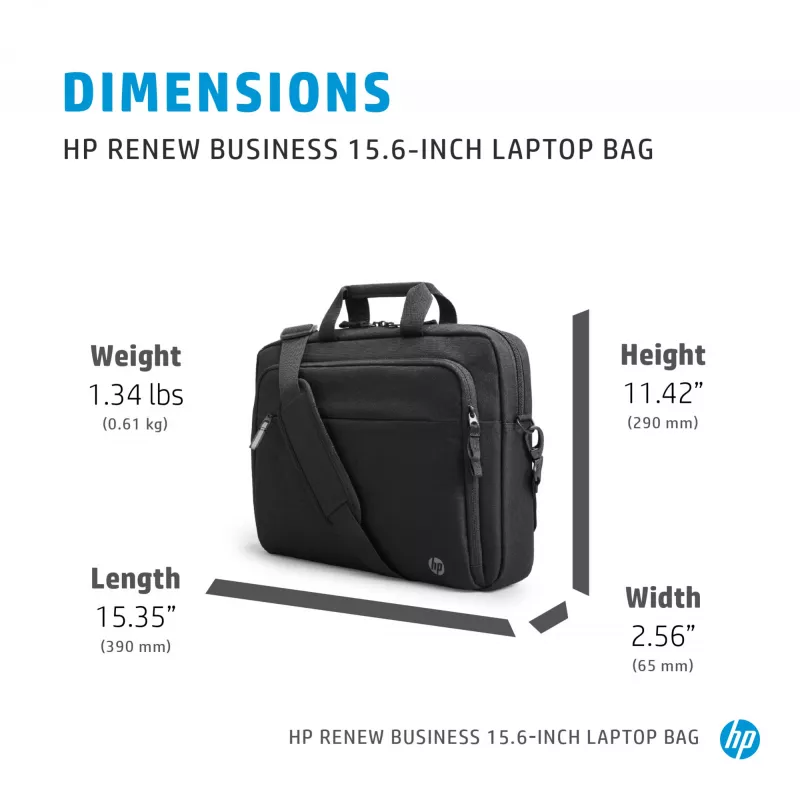 HP Renew Business Bolsa para portátil de 15,6 pulgadas, bolsa messenger, 39,6 cm (15,6