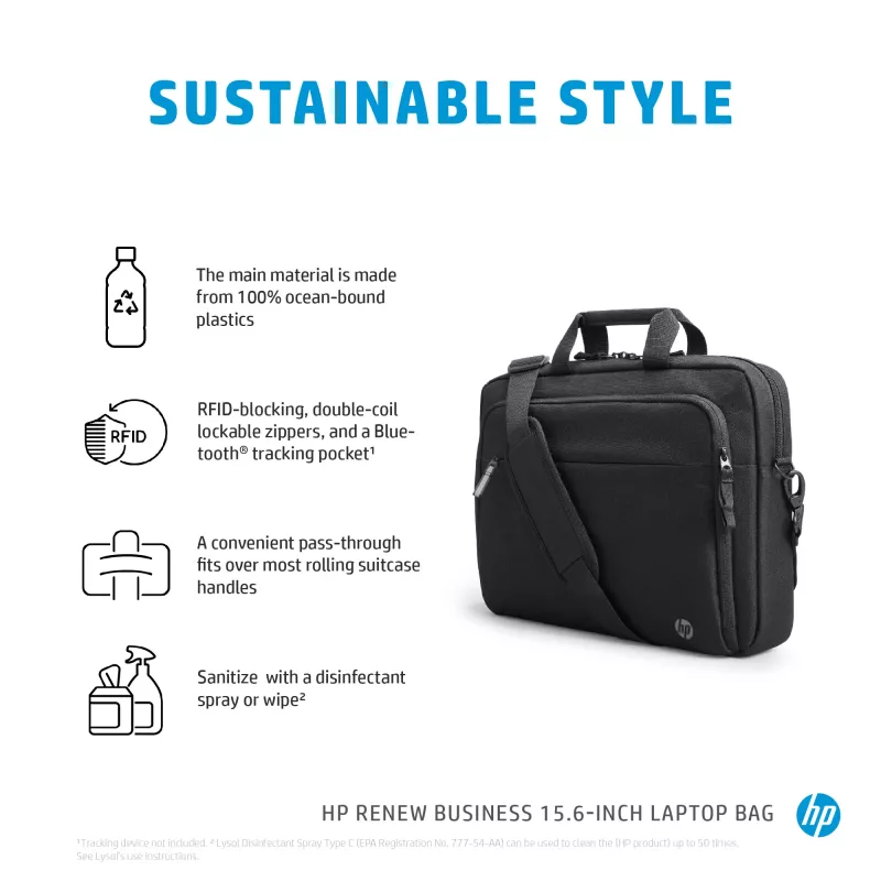 HP Renew Business Bolsa para portátil de 15,6 pulgadas, bolsa messenger, 39,6 cm (15,6