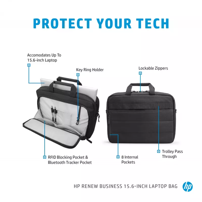 HP Renew Business Bolsa para portátil de 15,6 pulgadas, bolsa messenger, 39,6 cm (15,6