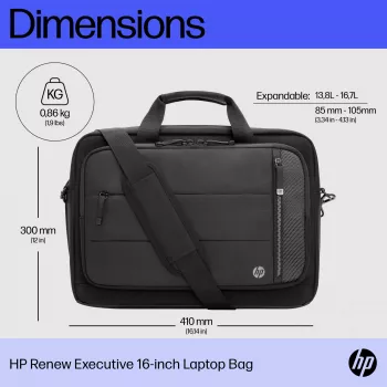 HP Renew Executive Bolsa para portátil de 16 pulgadas, bolsa messenger