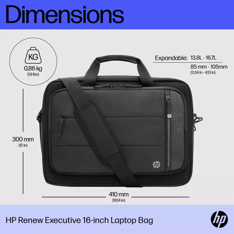 HP Renew Executive Bolsa para portátil de 16 pulgadas, bolsa messenger