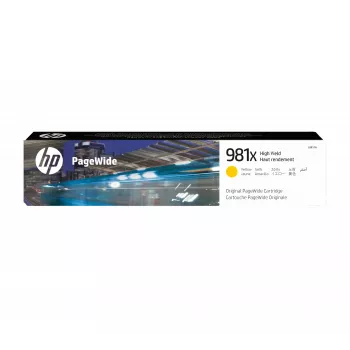 HP 981X Cartucho original PageWide de alto rendimiento Amarillo, Amarillo, 1 unidad, 10000 páginas