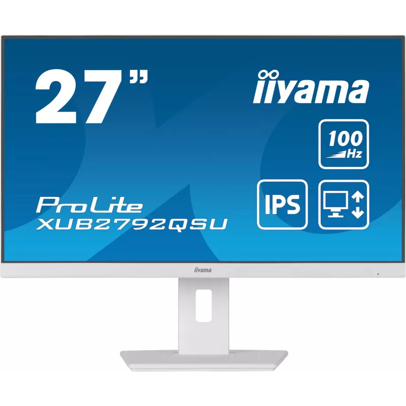 iiyama ProLite XUB2792QSU-W6 Monitor de Ordenador 68,6 cm (27 inch) 2560 x 1440 Píxeles Quad HD LED Blanco