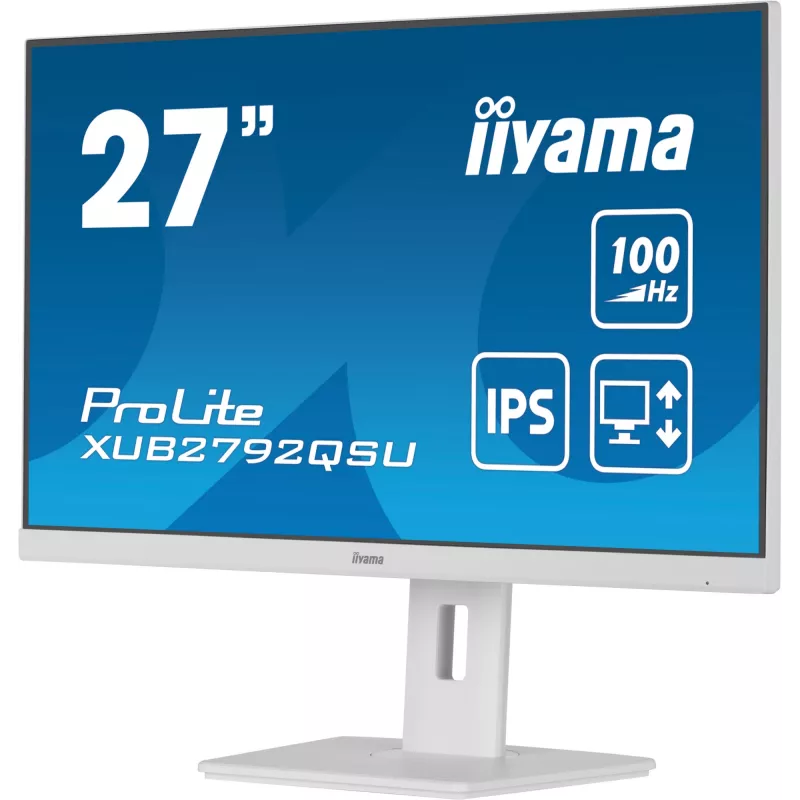 iiyama ProLite XUB2792QSU-W6 Monitor de Ordenador 68,6 cm (27 inch) 2560 x 1440 Píxeles Quad HD LED Blanco