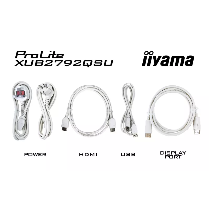 iiyama ProLite XUB2792QSU-W6 Monitor de Ordenador 68,6 cm (27 inch) 2560 x 1440 Píxeles Quad HD LED Blanco