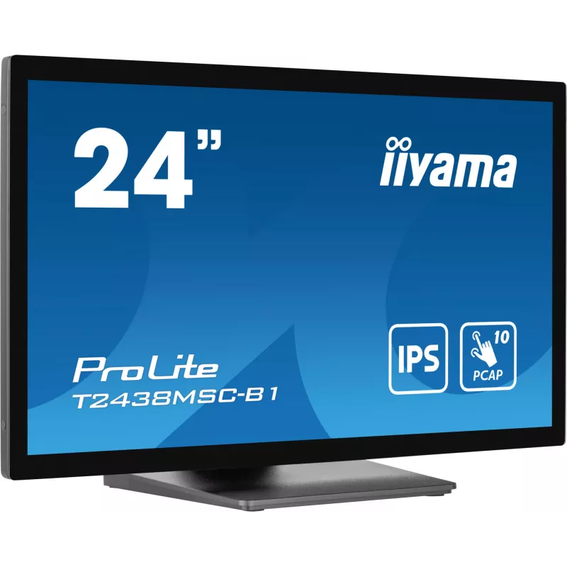 iiyama ProLite T2438MSC-B1 Monitor de Ordenador 60,5 cm (23,8 inch) 1920 x 1080 Píxeles Full HD LED Pantalla Táctil Negro