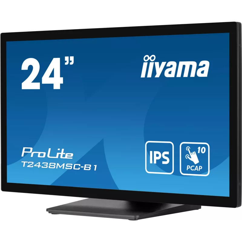 iiyama ProLite T2438MSC-B1 Monitor de Ordenador 60,5 cm (23,8 inch) 1920 x 1080 Píxeles Full HD LED Pantalla Táctil Negro