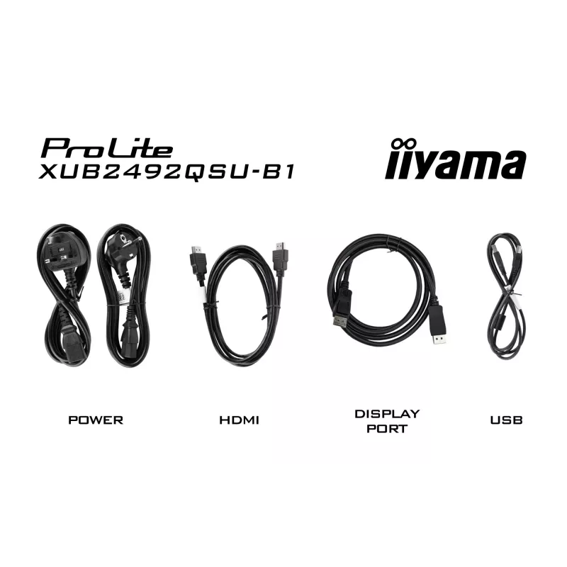 iiyama ProLite XUB2492QSU-B1 Monitor de Ordenador 60,5 cm (23,8 inch) 2560 x 1440 Píxeles Quad HD LED Negro