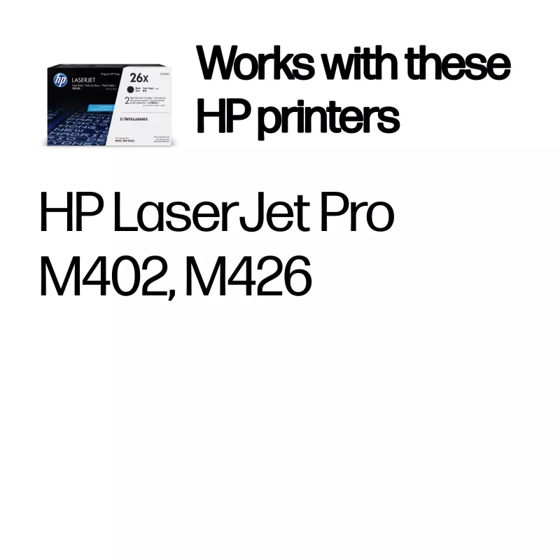 HP 26X Pack de 2 Tóneres Originales LaserJet Negros de Alto Rendimiento