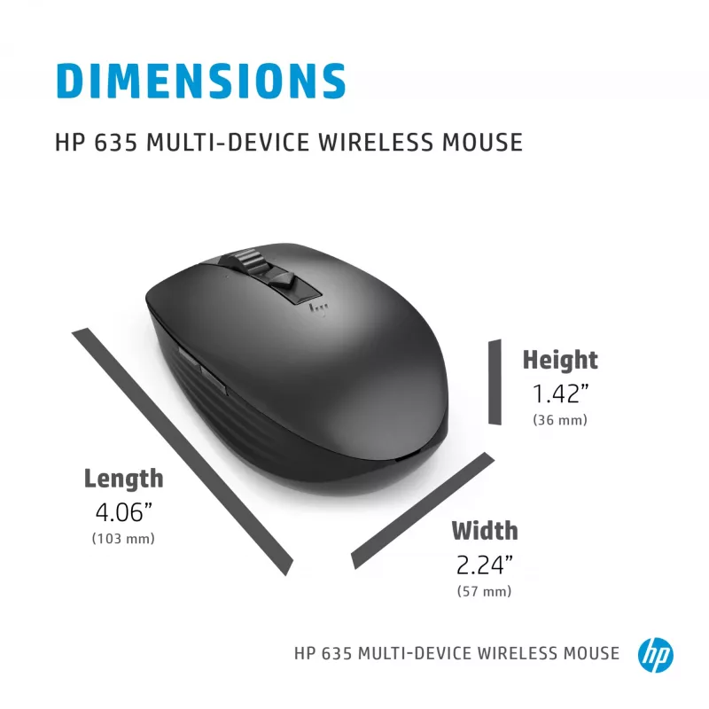 Ratón HP 635 Multi-Device Wireless RF Wireless + Bluetooth