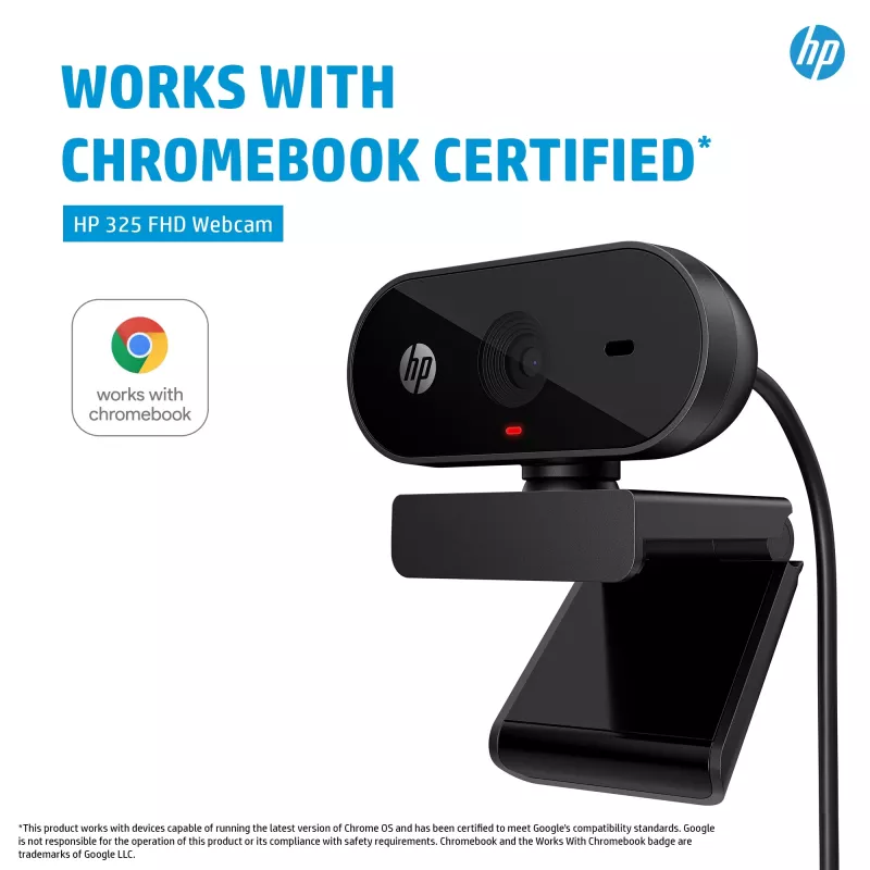 HP 325 webcam FHD, business, Windows 10, Windows 11, MacOS, 72 mm, 53,6 mm, 53,2 mm