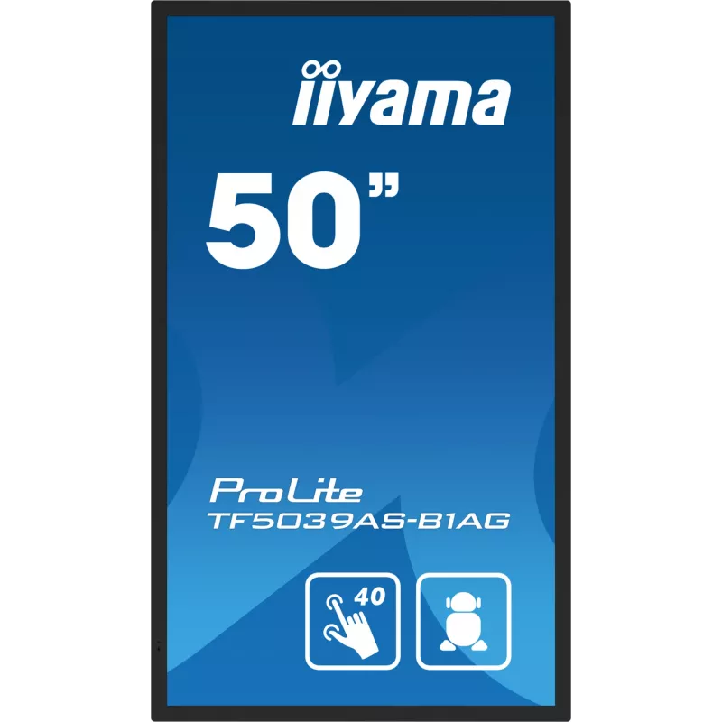iiyama TF5039AS-B1AG monitor de ordenador 125,7 cm (49,5 inch) 3840 x 2160 píxeles 4K Ultra HD LED táctil negro