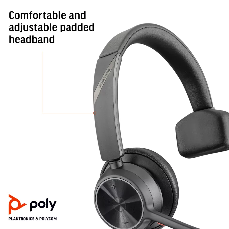 Auriculares HP Poly Voyager 4310 USB-A + dongle BT700, inalámbricos, oficina/call center, 20 - 20000 Hz, 122 g, auriculares, negro
