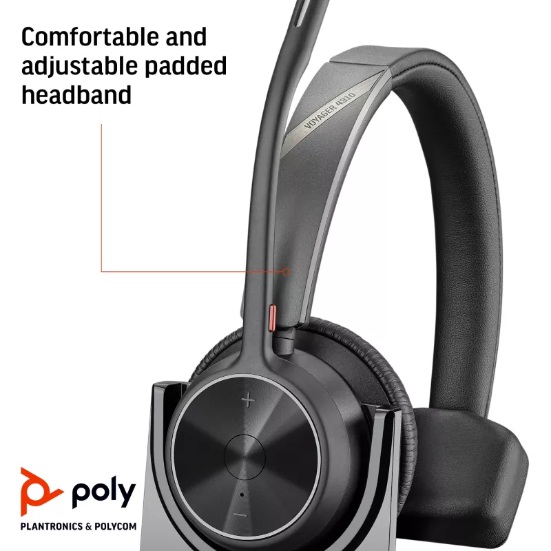 Auriculares HP Poly Voyager 4310 USB-C + dongle BT700 + base de carga
