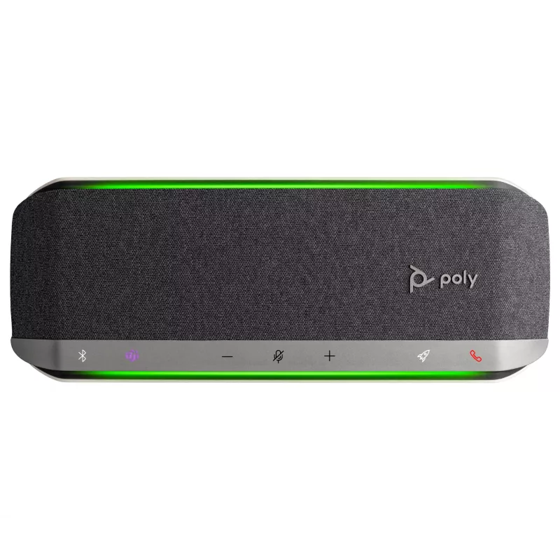 Altavoz de conferencia HP Poly Sync 40 certificado para Microsoft Teams, plateado, Windows 10, Windows 11, MacOS, 30 h, RoHS, Federal Communications Commission (FCC), CE, 38 mm