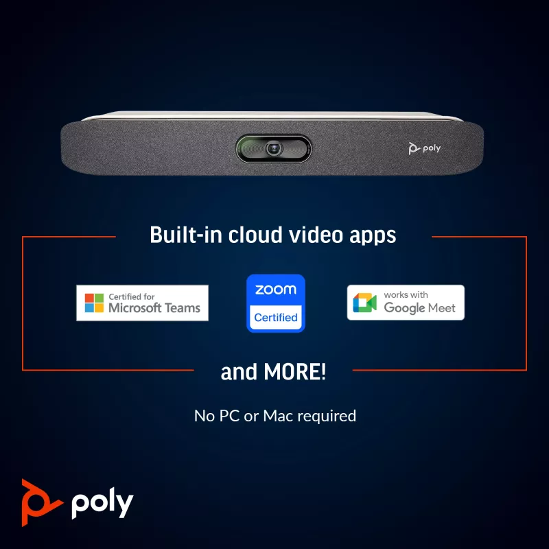 Barra de vídeo todo en uno HP Poly Studio X30, China, Taiwán, 357 kg, 0 - 40 °C, 15 - 80%, 441,8 mm, 62,5 mm