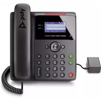 Teléfono IP POLY Edge B10 negro, auricular con cable, 2 líneas, pantalla LCD
