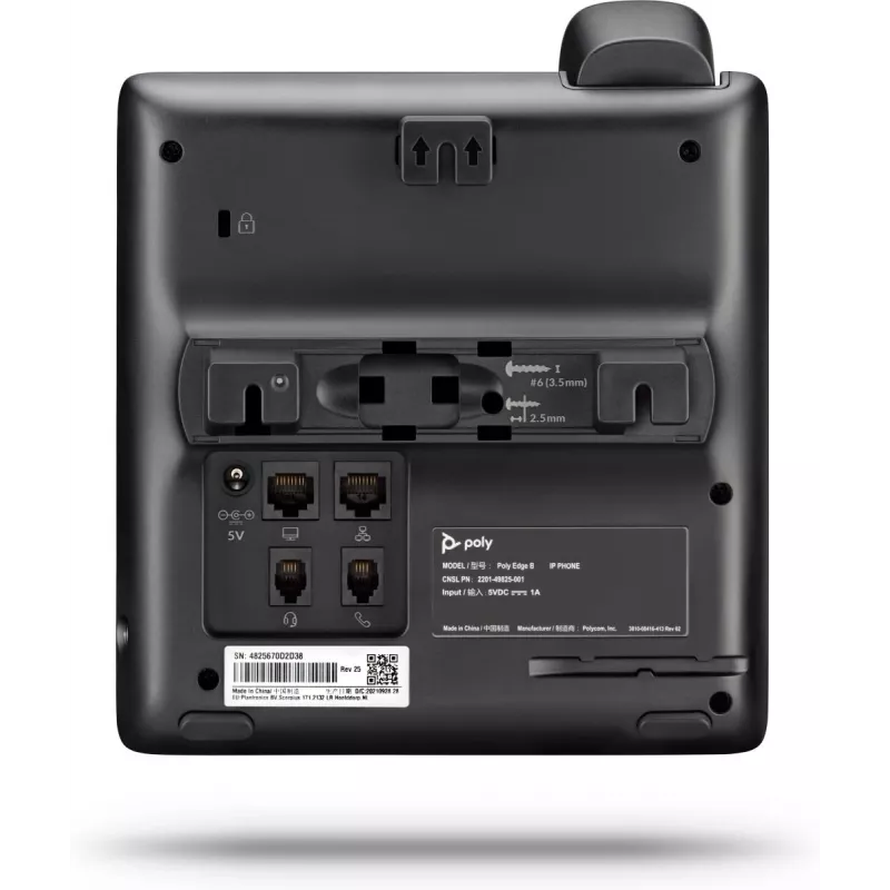 Teléfono IP POLY Edge B10 negro, auricular con cable, 2 líneas, pantalla LCD