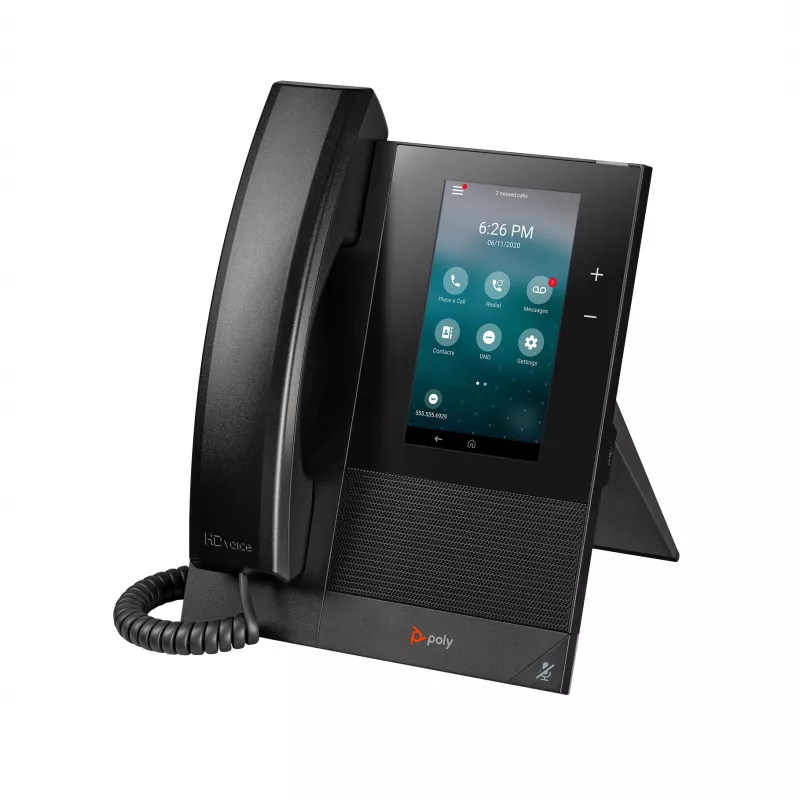 Teléfono empresarial HP Poly CCX 400 con Open SIP y compatible con PoE