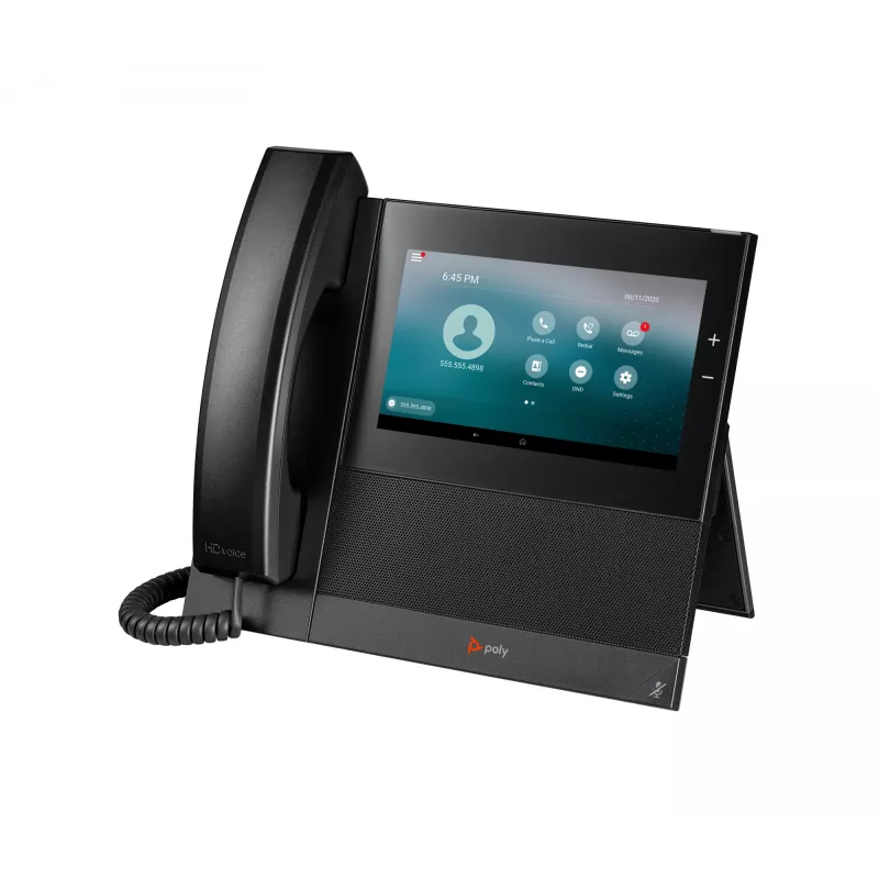 Teléfono empresarial HP Poly CCX 600 con Open SIP y compatible con PoE