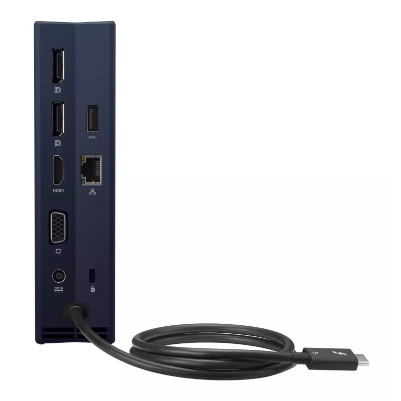 Docking station ASUS SimPro Dock 2 con cable Thunderbolt 3 — HDMI 2.0, DP 1.4, VGA, 3x USB-A, host TB3, Gigabit Ethernet, bloqueo Kensington