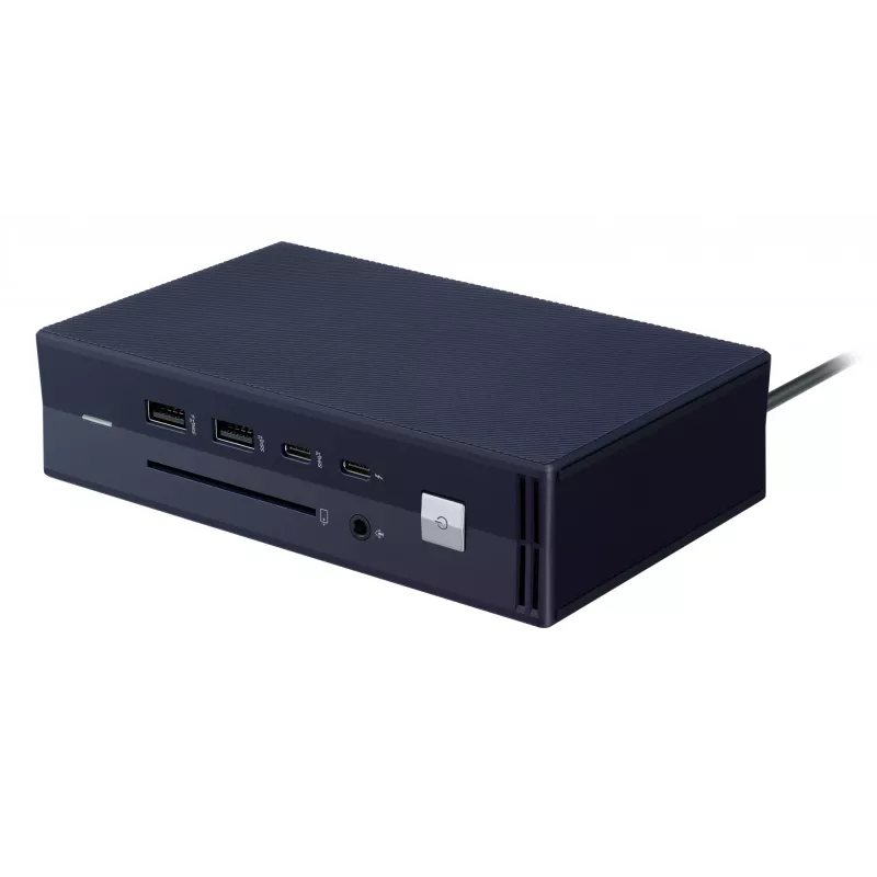 Docking station ASUS SimPro Dock 2 con cable Thunderbolt 3 — HDMI 2.0, DP 1.4, VGA, 3x USB-A, host TB3, Gigabit Ethernet, bloqueo Kensington