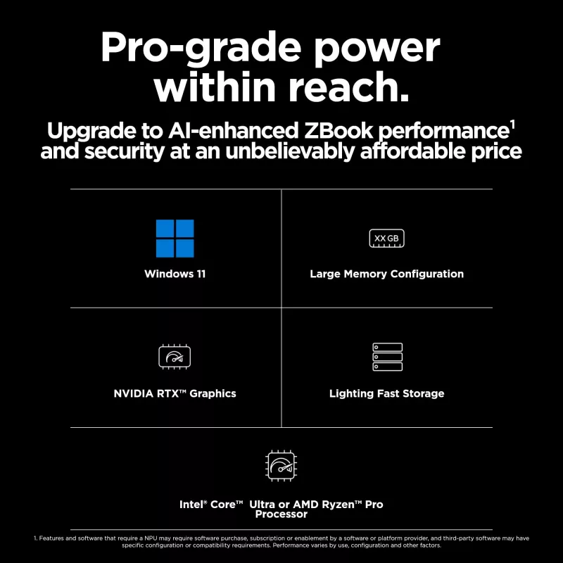 HP ZBook Power G11 A AMD Ryzen™ 7 8845HS 40,6 cm (16 inch) WQXGA 32 GB DDR5-SDRAM NVIDIA RTX A1000 Wi-Fi 6E (802.11ax) Windows 11 Pro PC con IA