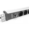 PDU de aluminio DIGITUS 1U, 8 salidas italianas, conector con fusible previo 10A, 250VAC