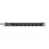 PDU de aluminio DIGITUS 1U, 8 salidas italianas, conector con fusible previo 10A, 250VAC