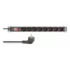 PDU DIGITUS - montaje en rack 1U de aluminio 7x seguridad + 1x salida 16A 4000W 250VAC 50/60Hz protección contra sobrecarga