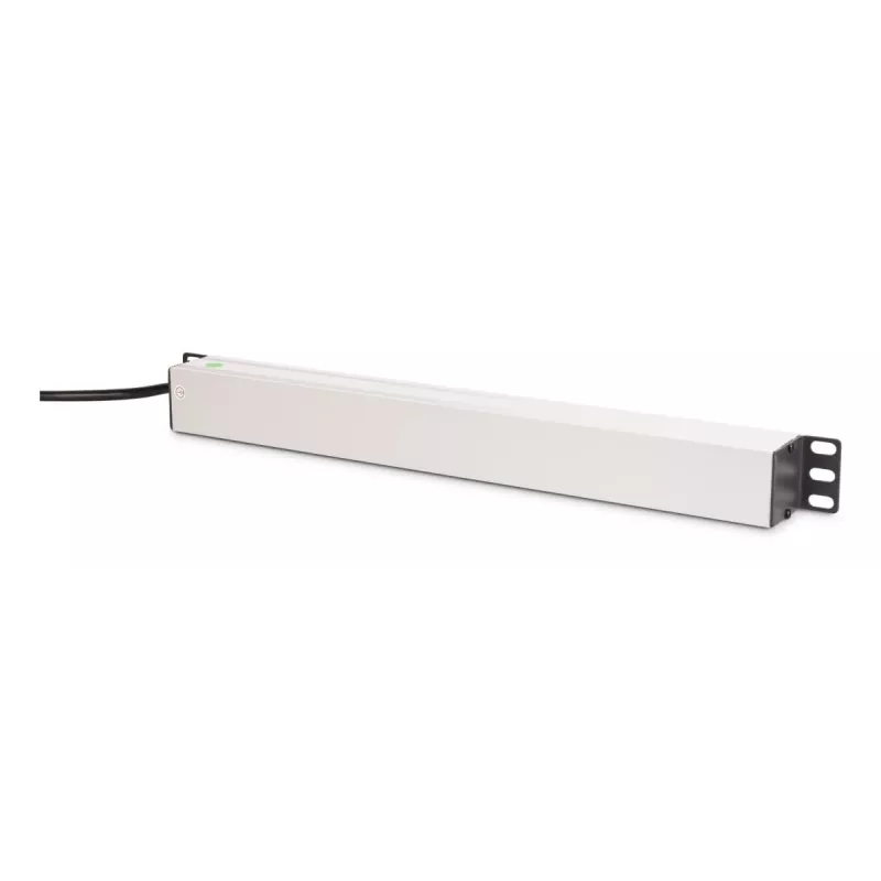 PDU DIGITUS - montaje en rack 1U de aluminio 7x seguridad + 1x salida 16A 4000W 250VAC 50/60Hz protección contra sobrecarga