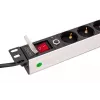 PDU DIGITUS - montaje en rack 1U de aluminio 7x seguridad + 1x salida 16A 4000W 250VAC 50/60Hz protección contra sobrecarga
