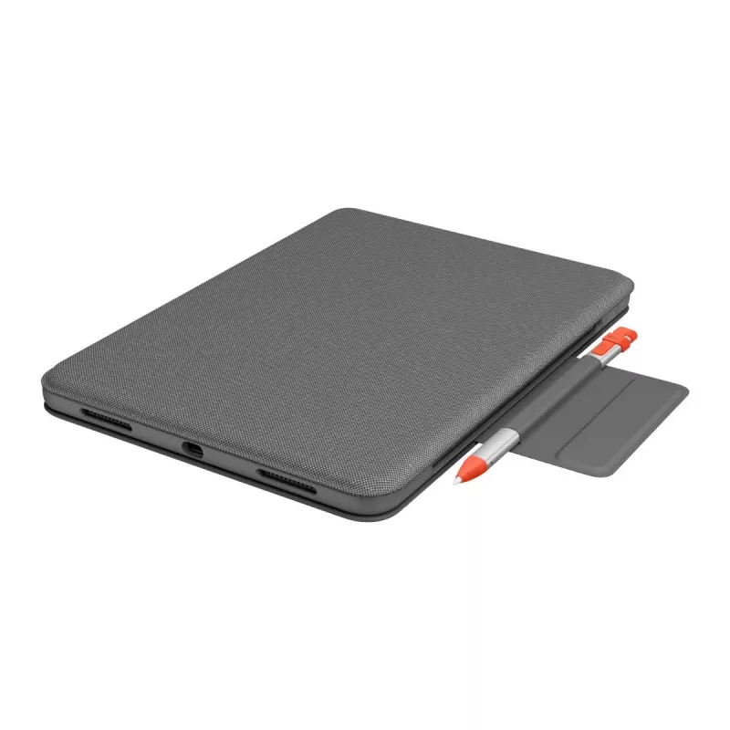 Funda con teclado LOGITECH Folio Touch con retroiluminación y trackpad Oxford gris para iPad Air (4.ª generación) español Qwertz